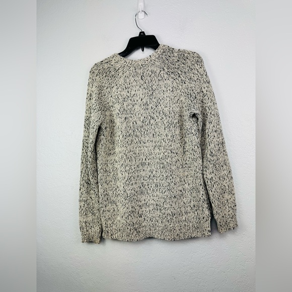 Theory Innis C Loryshare Marbled Knit Sweater in Ivory Ice/Charcoal - Picture 6 of 9